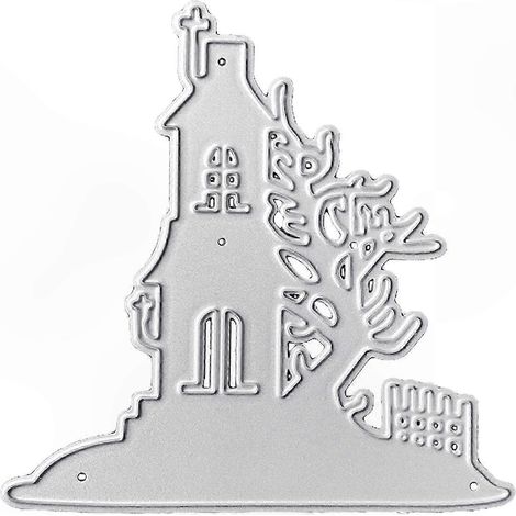 Moule Découpe Château de Noël Stencil Métal Découpe Emporte-pièce DIY Scrapbooking Carte Photo Décoration Créative Gabarit Outil (1/5)