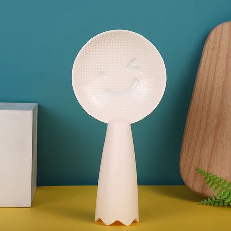 Servierlöffel mit fröhlichem Gesicht, antihaftbeschichtet, BPA-frei, ergonomisches Design, PP-Material, für Reis und Speisen, 1 Stück für die heimische Küche