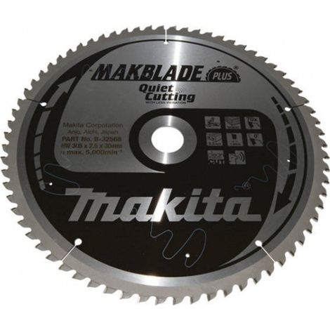 Makita B-32568 Makblade Plus Silenced TCT lame de scie 305x30 pour scies à onglets pour le bois (1/4)