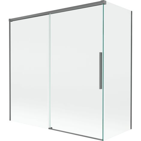Mexen Rox paroi de baignoire à 2 volets coulissants 160 + 75 x 150 cm, transparent, gun metal - 8C9-160-075-95-00