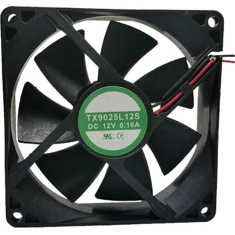 Ventilateur de refroidissement de remplacement pour réfrigérateur, DC 12V 9025 9cm 2 fils, faible bruit, compatible avec plusieurs modèles. (1/5)