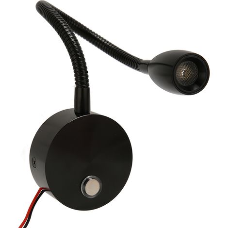 LED-Nachttischlampe für Wohnmobil, Wohnwagen und Boot, mit USB-C-Anschluss, Touch-Bedienung, 12–24 V DC, sanftes Licht, Nachtlicht zum Lesen im Wohnmobil, Wohnwagen und Boot, Schwarz (1/5)