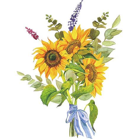 Sticker mural fleurs et tournesol 37 x 28 cm, décoration murale colorée pour salon, chambre, chambre d'enfant et toilettes (1/5)