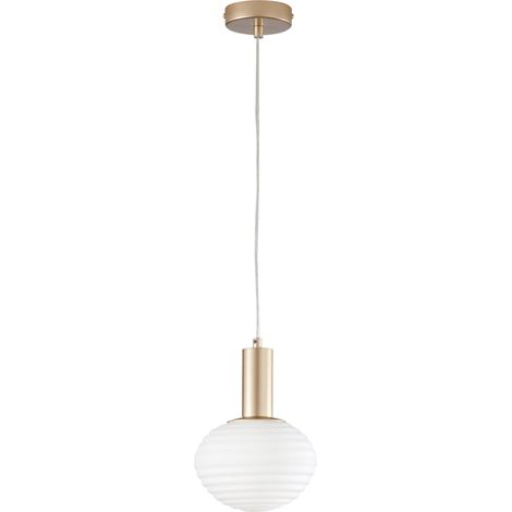 Lampadario moderno dorato a sospensione con luce a sfera bianco Ripple (1/2)