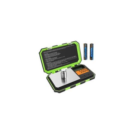 Crezuo Hochpräzise Multifunktions-Miniwaage 200 g / 0,01 g mit Tara-Funktion, für Küche, Schmuck, Präzision, Taschenwaage (Kunststoff, Grün und Schwarz) - Crezuo