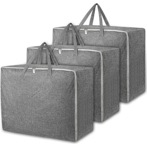 Set of 3 Duvet Storage Bags, Storage Bags, Clothes Storage Bags, Waterproof and Dustproof, Large Storage Bags for Clothes, Duvets, Bedding, Blankets (1/5)