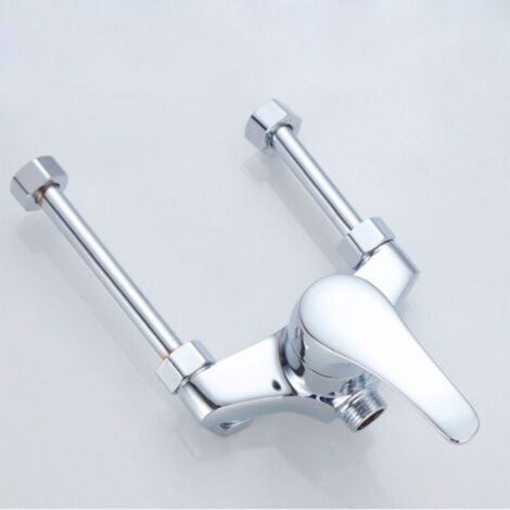 Chauffe-eau électrique en cuivre robinet mélangeur en forme de U accessoires de robinet chaud et froid interrupteur robinet de douche exposé universel en acier inoxydable (1/4)