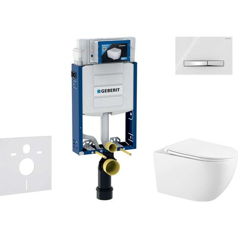 Geberit Combifix - Set con modulo di installazione, vaso WC Gaia e copriwater softclose, placca di comando Sigma50, cromo/bianco alpino SANI15CA3126