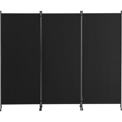 Paravent de séparation, cloisons de séparation à 3 panneaux et paravents pliables, cloisons en tissu pour bureau, chambre, salle à manger, bureau, autoportant, noir (1/5)