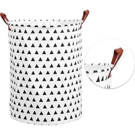 Panier à linge en coton et lin 40x40x50cm, panier de rangement pour le linge sale, doublure imperméable (1/5)