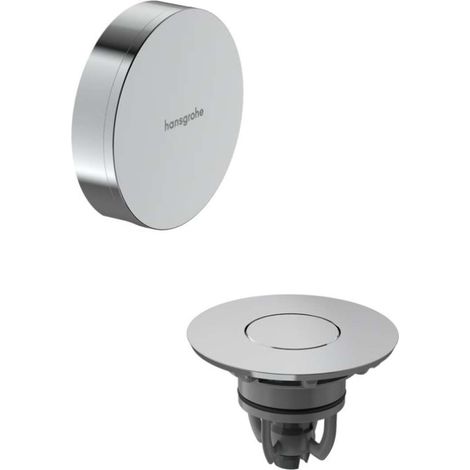 Hansgrohe Flexaplus Fertigset Ablauf-, Überlaufgarnitur, Rahmen Chrom, Deckel Chrom