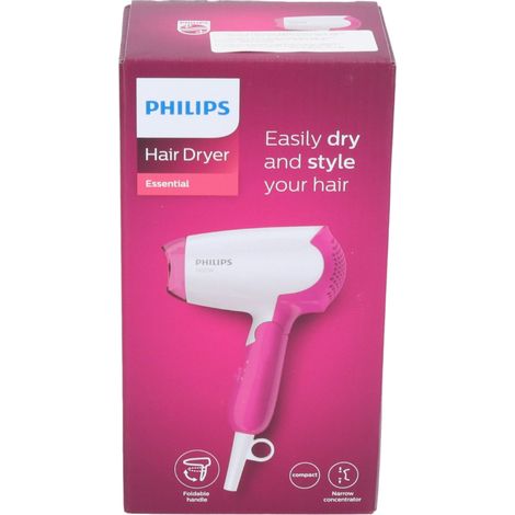 Philips Haartrockner BHD003/00 1400 W 2 Temperaturstufen Weiß/Rosa (1/4)