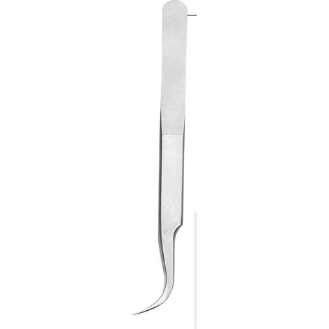 2 Pincettes Extension Cils Acier Inoxydable Pointe Courbée Volume 3D 6D Usage Professionnel