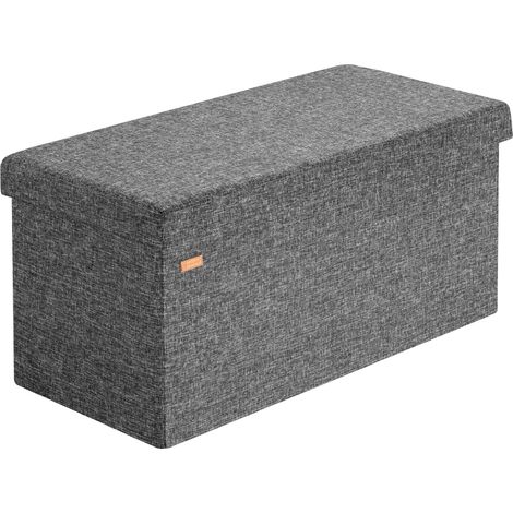 Banc de rangement avec couvercle amovible Siège pouf Coffre de rangement pliable pour salon chambre couloir  L - Dunkelgrau (de)