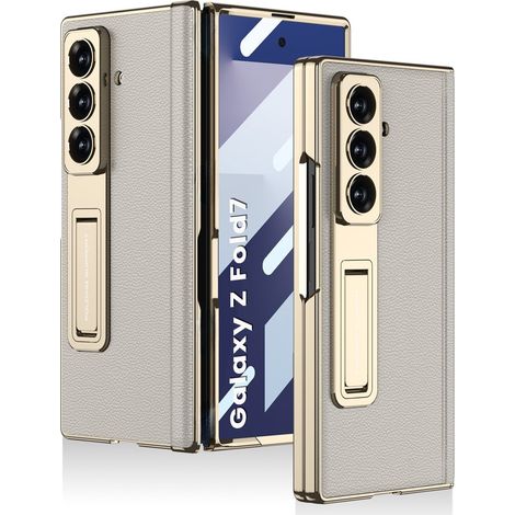 Custodia GKK per Samsung Galaxy Z Fold7 5G con vetro e supporto - Grigio titanio (1/5)
