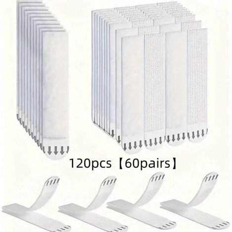 120 bandes de suspension pour photos résistantes - Suspension sans dommage, sans clous, retrait facile, pour cadres, photos, œuvres d'art (1/5)