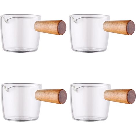 4-teiliges Saucenschälchen-Set mit Griffen, Glas-Dipschalen, Saucenschälchen, Gewürzschälchen, Untertassen, Vorspeisenteller, Küchengeschirr