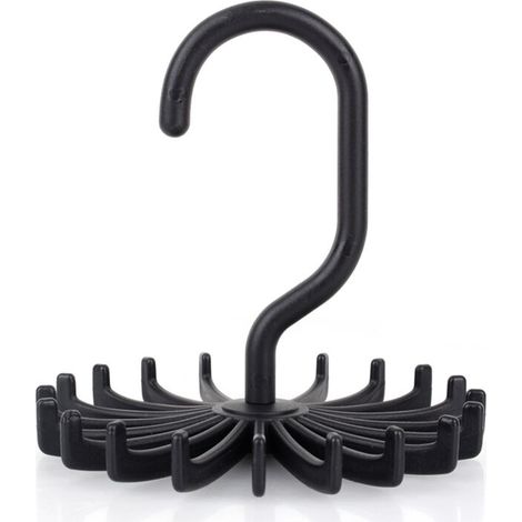 Portacravatte girevole regolabile con 20 ganci – organizer da parete per cravatte, sciarpe e cinture – metallo cromato, altezza 35 cm