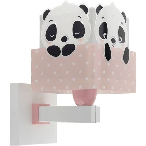 Lampada Applique Panda Rosa