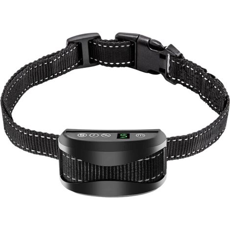 Collare antiabbaio per cani: 3 modalità automatiche, impermeabile IP65, batteria ricaricabile, cinturino regolabile e riflettente.
