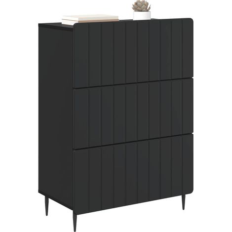 Maison Exclusive - Mobile con Cassetti Nero 66 x 34,5 x 92 cm Legno ingegnerizzato