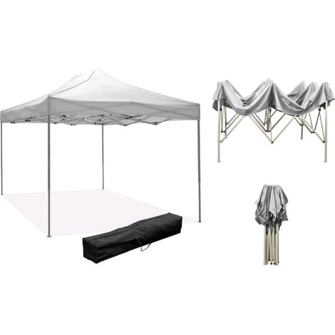 Gazebo Richiudibile 3x4,5 metri Bianco Telo in PVC Impermeabile per Banchetti (1/5)