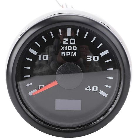 Compteur de régime 52mm 4000 tr/min avec compteur horaire, rétroéclairage 7 couleurs pour camion, tracteur, voiture, camping-car, bateau, DC 9-32V (1/5)
