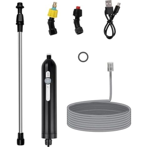 Pulvérisateur électrique pour plantes, pulvérisateur de jardin flexible de 5 m avec poignée noire étanche pour l'arrosage des fleurs et la protection des plantes (2000 mAh) (1/5)