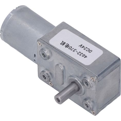 Moteur à courant continu à engrenages, rotation horaire/antihoraire, autobloquant, réducteur de vitesse, turbine à vis sans fin, 24 V CC, 18 tr/min (1/5)