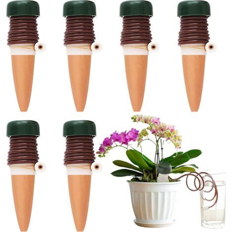 Arrosage Automatique Interieur Distributeur Eau Plante pour les Plantes D'intérieur et D'extérieur Plantes en pot Plantes de jardin Pots de fleurs（Marron-6Pcs） (1/3)