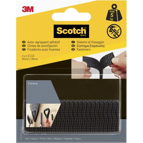 Extrem selbstklebendes Band, schwarz, 25mm x 76mm, 2 Stück, max 5 kg (1/5)