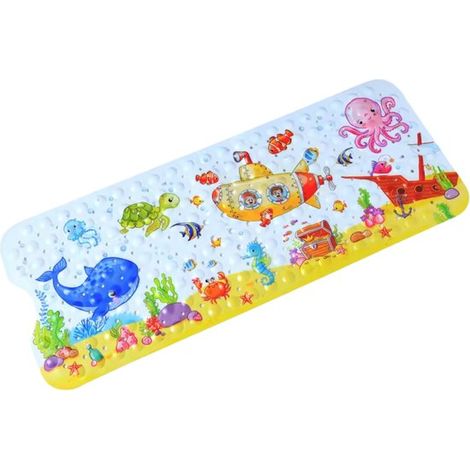 Badematte für Kinder und Babys Ozean, U Boot, Schiffswrack, Fische, Schildkröte, Wal, Oktopus große, rutschfeste Matte für Babys und Kinder Dusch (1/5)