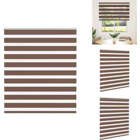 Zebrarollo Braun 120x150 cm Stoffbreite 115,9 cm Polyester - Zebra-Jalousie - Zebra-Jalousien - Zebra-Rollo - Doppelrollo (1/5)