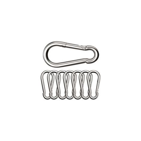 Lot de 8 Grands mousquetons,Φ880 mm,Mousqueton Charge maximale de 300 kg, ne rouillent Pas, Galvanisés,Résistants. pour Sac à Dos, Laisse pour Chien,hamacs, Camping, pêche, auvents etc.