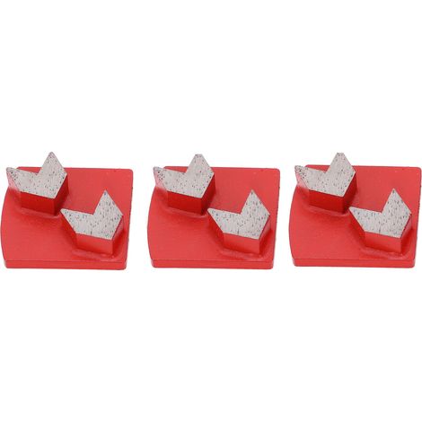 Set mit 3 Diamant-Schleifschuhen mit Schwalbenschwanzprofil für Beton, aggressiver Schnitt, 2 Zähne, roter Pfeil, Körnung 30 (1/5)