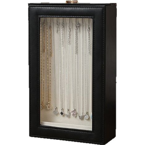 Caja para guardar collares con doble compartimento, tapa transparente de doble cara y diseño que evita que se enreden. (1/5)
