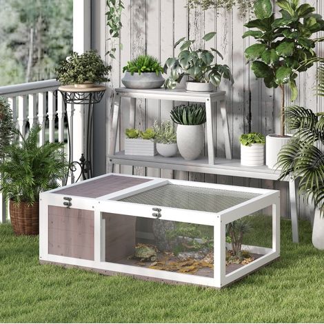 Maison pour tortues en bois, 91 x 60,5 x 32 cm, marron DESVIAE (1/5)