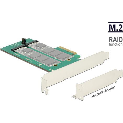 Tarjeta pci express  2 x m.2 clave b con raid interna - factor de forma de bajo perfil
