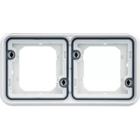 Hager WNA402B Double horizontal recessed support - cubyko - white IP55