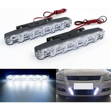 Dioche Feux de jour DRL Yctze LED Feux Diurnes Plastique ABS 1 Paire Super Lumineux DRL Diurne Xénon moto clignotants Comme montré (1/4)