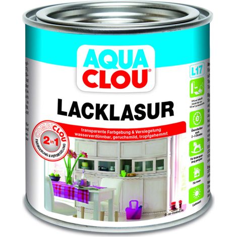 Aqua Clou Lacklasur L17, Nr. 5 375 ml, schwarz Schutzlack Schutzlasur Innen (1/2)