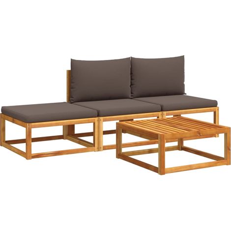 Maison Exclusive - Set di divani da giardino 4 pezzi con cuscini in legno di acacia e rattan