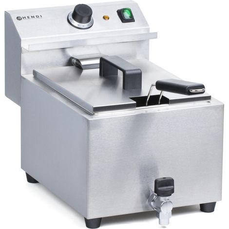 Freidora Masterpro de 230 V, 3,5 kW y 8 L con grifo - Hendi 209202 (1/2)