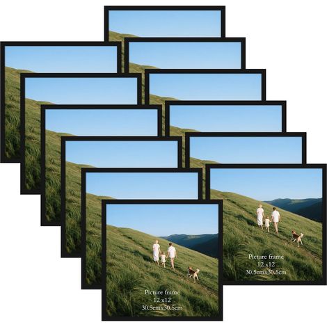 Lot de 12 Cadre 30x30 cm Noir, Cadres Photo Carré 30x30 (1/5)