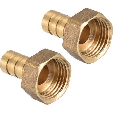 Tuyau Raccord Cannelé 12mm Barbillon Laiton G1/2 Femelle 2Pcs (1/5)