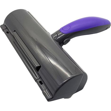 Fur Daddy Sweeper Brush - Brosse anti poils animaux  - Ramasse poils chat / chien - Violet et Gris - Pour Canapé/Vêtements/Voiture