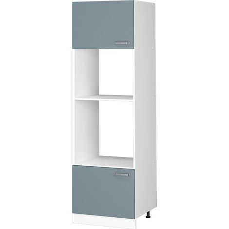 Mobile cucina microonde R-Line, Grigio-blu, 60 cm, Vicco