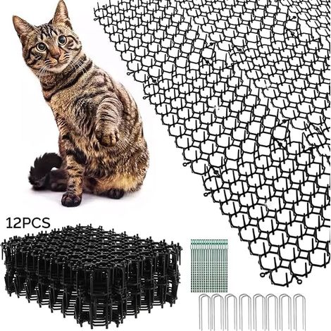 Tapis Anti-Chat avec Pointes, 20 x 15 cm Bandes de Picots en Plastique Tapis Répulsif Chat Pic Anti Chat, Répulsif de Pointes pour Jardin Anti Chiens, Chats (1/5)