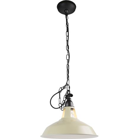 Plafonnier vintage métal noir avec chaîne, E27 31cm