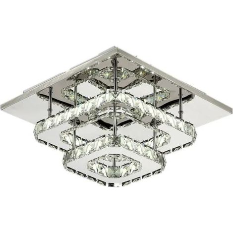 Plafonnier en Cristal Moderne - - U-Do - LED 24W - Gris - Chambre (1/4)
